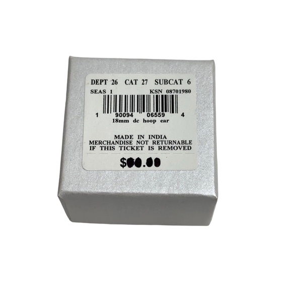 NWT Sterling Silver Hoop Earrings 18 mm Textured Gift Stocking Stuffer Her #2 - Picture 2 of 3